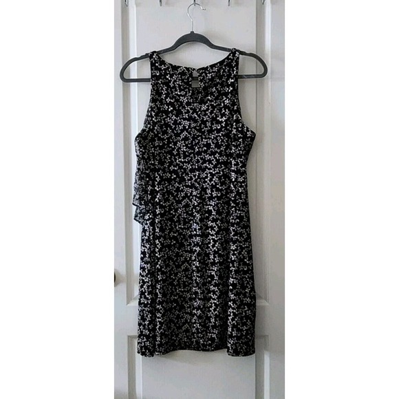 Tommy Hilfiger‎ Womens Chiffon Sleeveless Floral Dress Round Neck Black  L - Picture 4 of 9